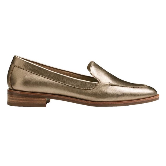 AEROSOLES Shoes Aerosoles East Side Loafers In Gold Leather Size 75 Poshmark